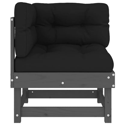 vidaXL Ecksofas mit Kissen 2 Stk. Grau Massivholz Kiefer