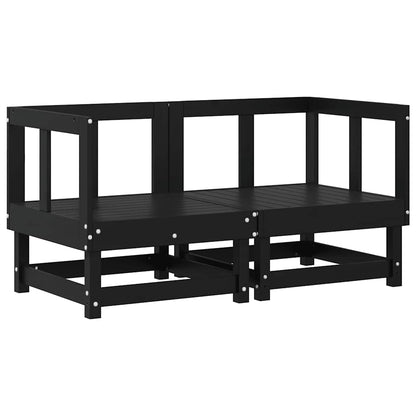 vidaXL Ecksofas mit Kissen 2 Stk. Schwarz Massivholz Kiefer