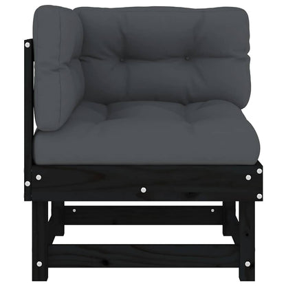 vidaXL Ecksofas mit Kissen 2 Stk. Schwarz Massivholz Kiefer