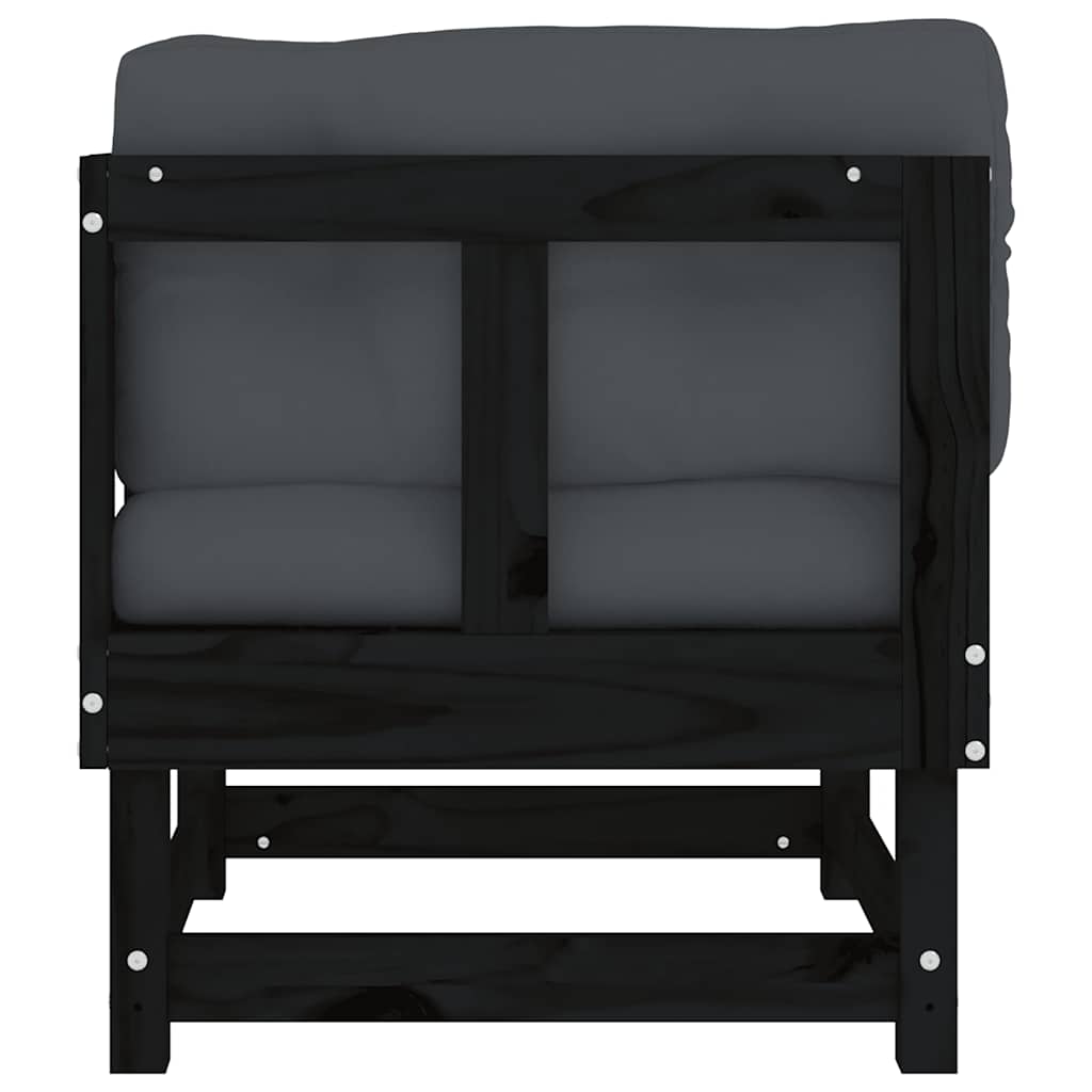 vidaXL Ecksofas mit Kissen 2 Stk. Schwarz Massivholz Kiefer