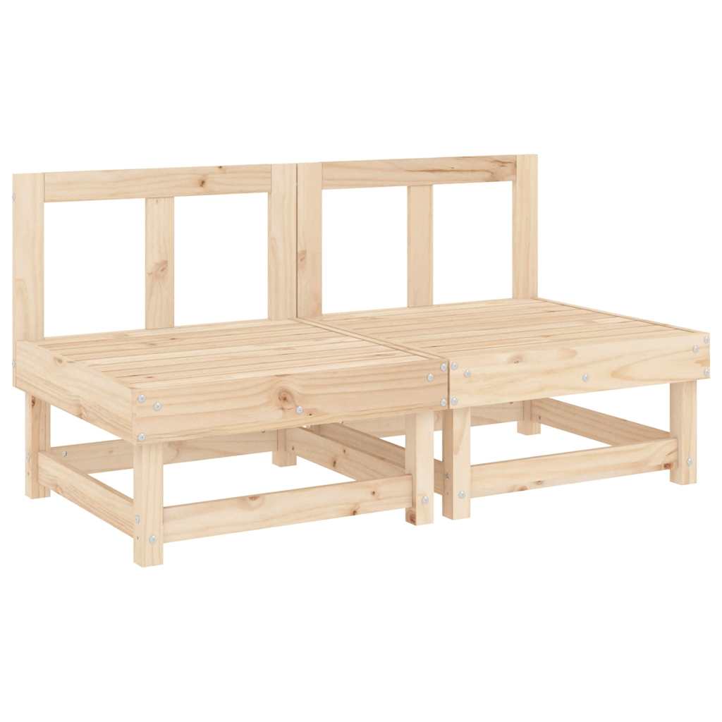 vidaXL Canapés centraux avec coussins 2 pcs. Bois de pin massif
