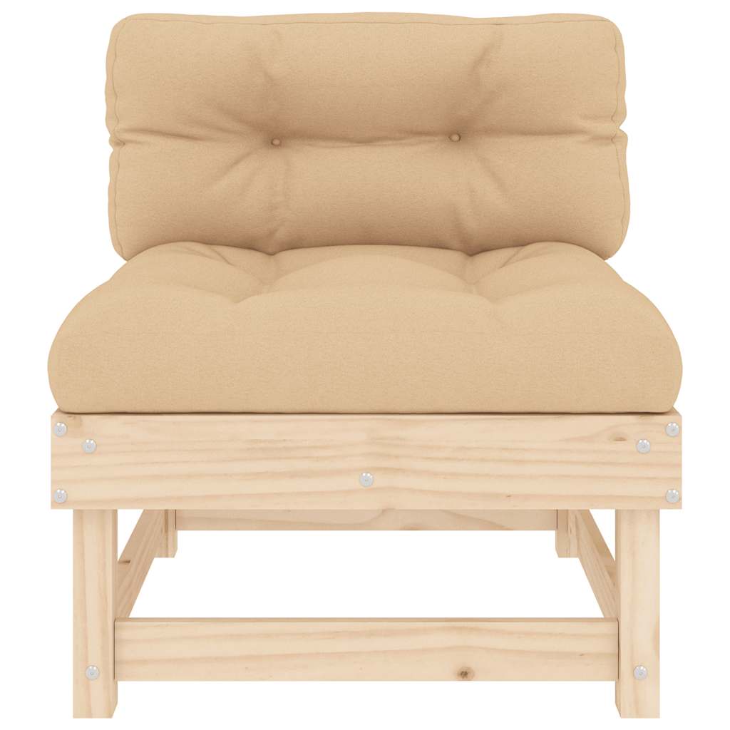 vidaXL Canapés centraux avec coussins 2 pcs. Bois de pin massif