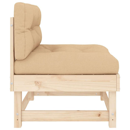 vidaXL Canapés centraux avec coussins 2 pcs. Bois de pin massif