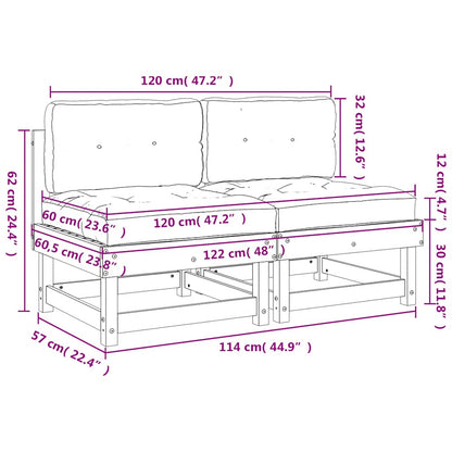 vidaXL Canapés d'angle avec coussins 2 pcs Gris Bois de pin massif