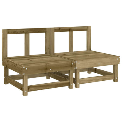 vidaXL Canapés centraux avec coussins 2 pcs. Bois de pin imprégné