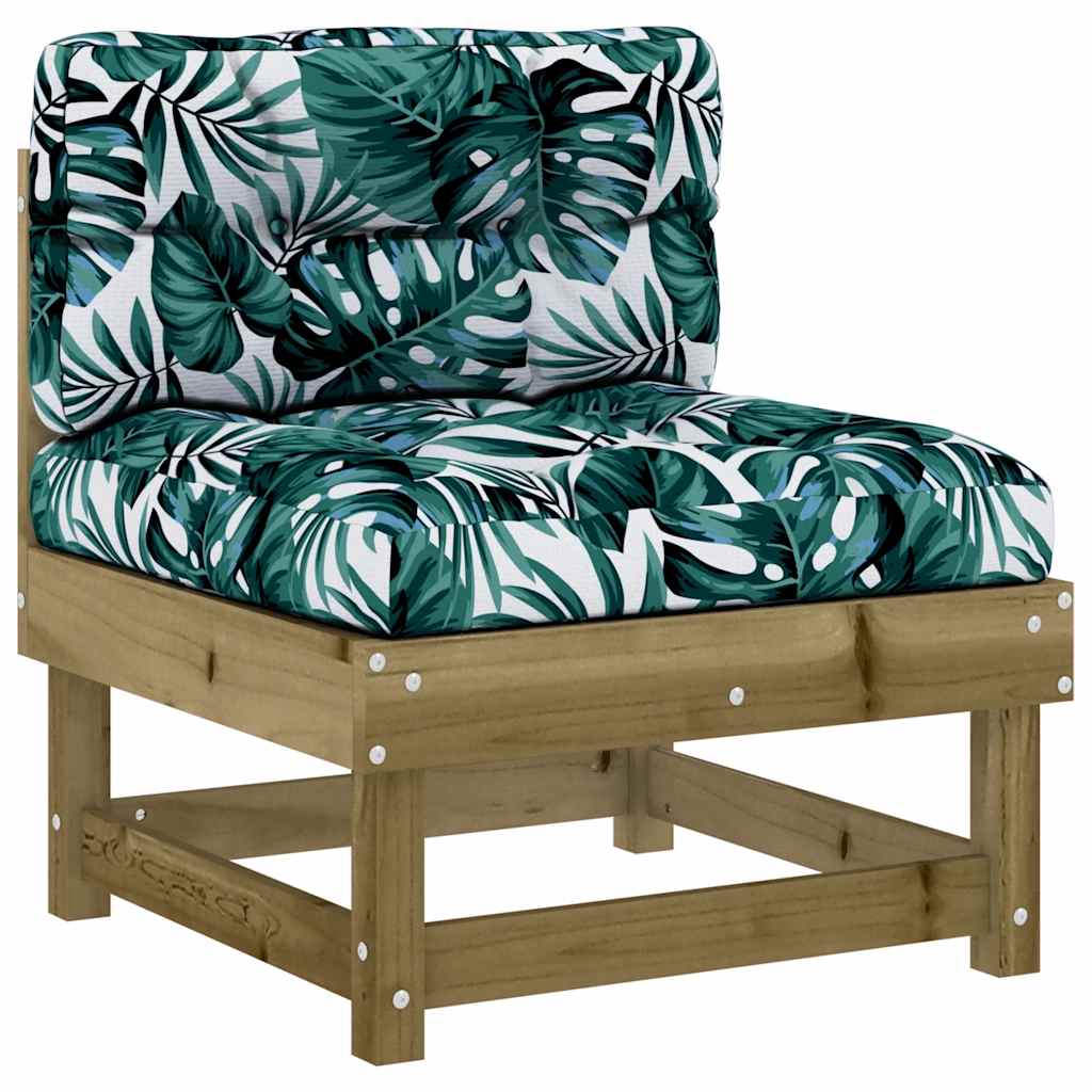 vidaXL Canapés centraux avec coussins 2 pcs. Bois de pin imprégné
