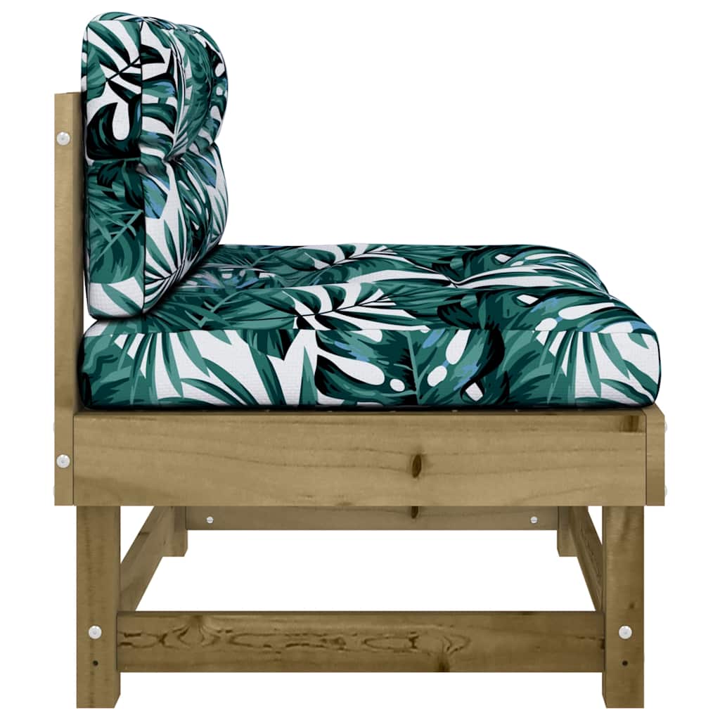 vidaXL Canapés centraux avec coussins 2 pcs. Bois de pin imprégné