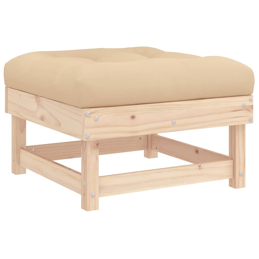vidaXL Tabourets de jardin avec coussins 2 pcs Bois de pin massif