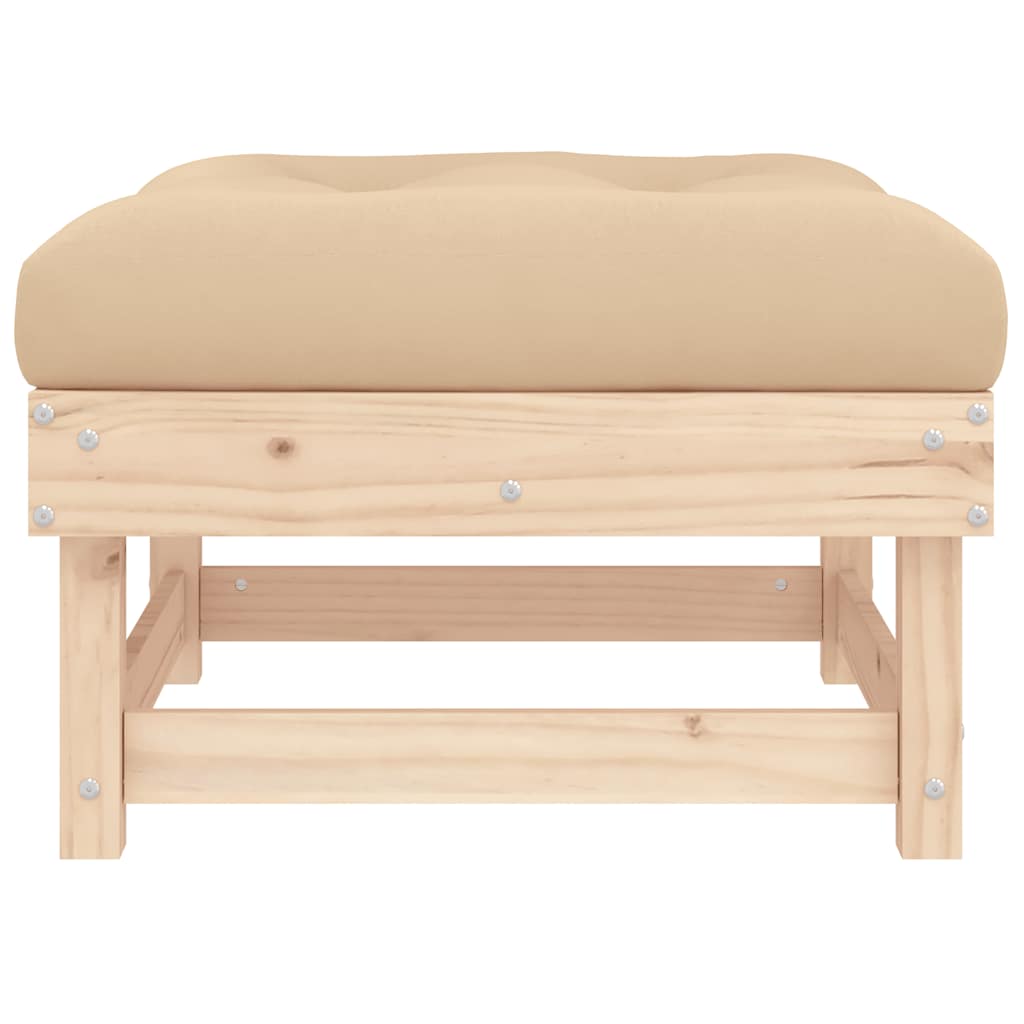 vidaXL Tabourets de jardin avec coussins 2 pcs Bois de pin massif