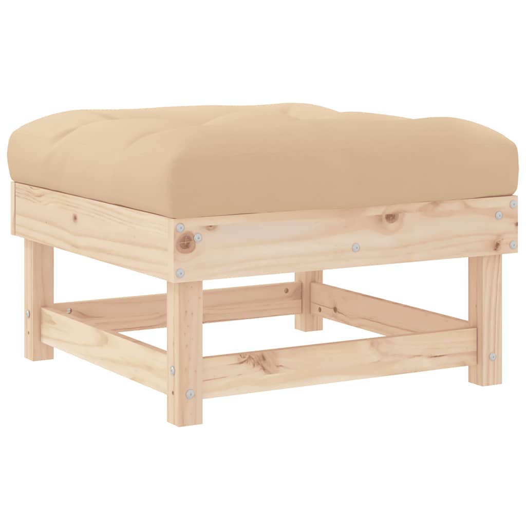 vidaXL Tabourets de jardin avec coussins 2 pcs Bois de pin massif