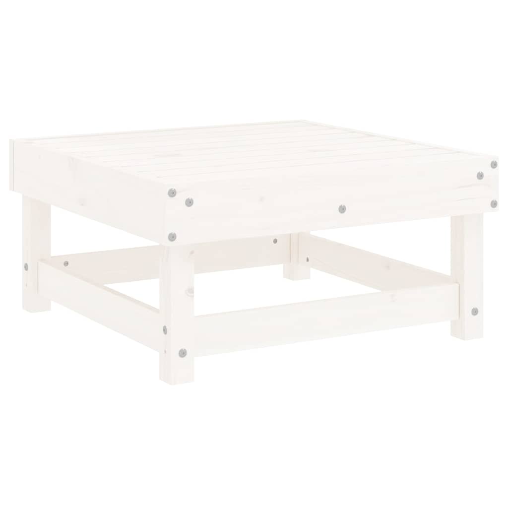 vidaXL Tabourets de jardin avec coussins 2 pcs Blanc Bois de pin massif