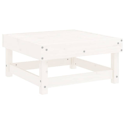 vidaXL Tabourets de jardin avec coussins 2 pcs Blanc Bois de pin massif