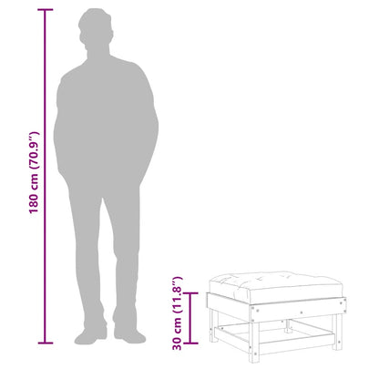 Gartenhocker mit Kissen 2 Stk. Massivholz Douglasie