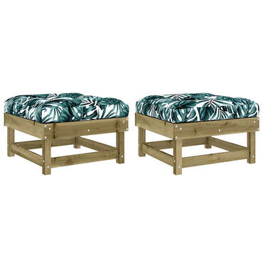 vidaXL Gartenhocker mit Kissen 2 Stk. Kiefernholz Imprägniert