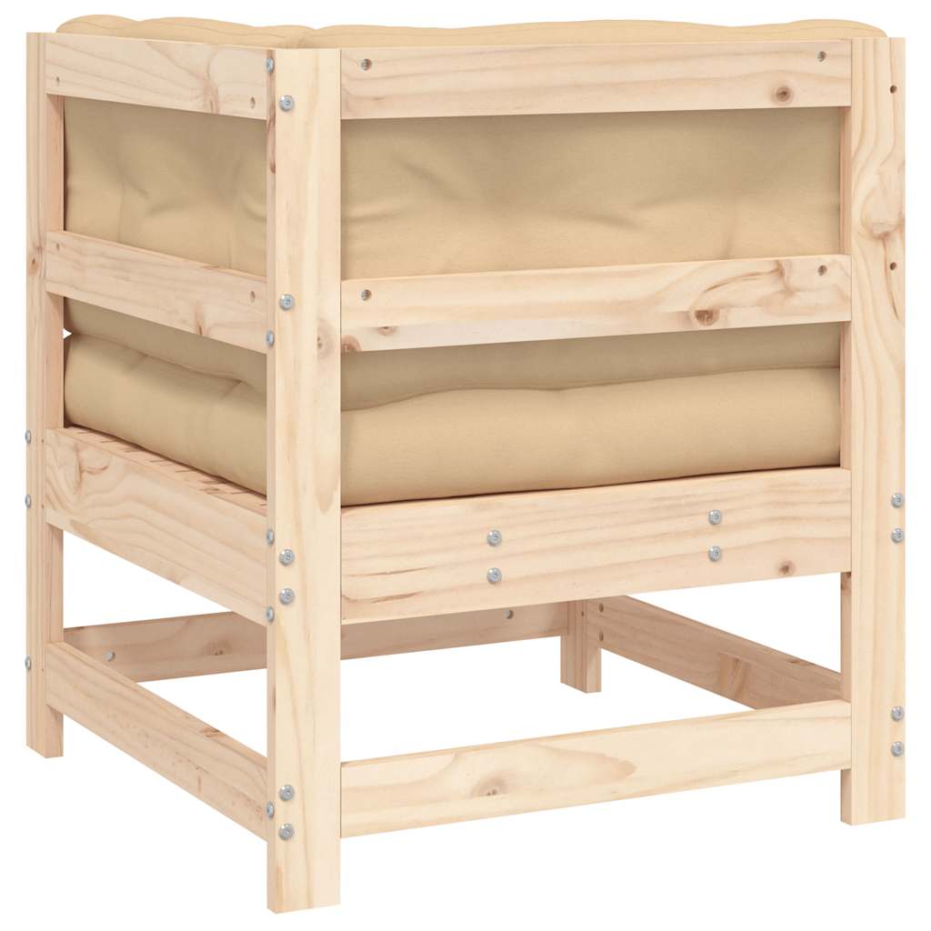 vidaXL Ecksofa mit Kissen Massivholz Kiefer