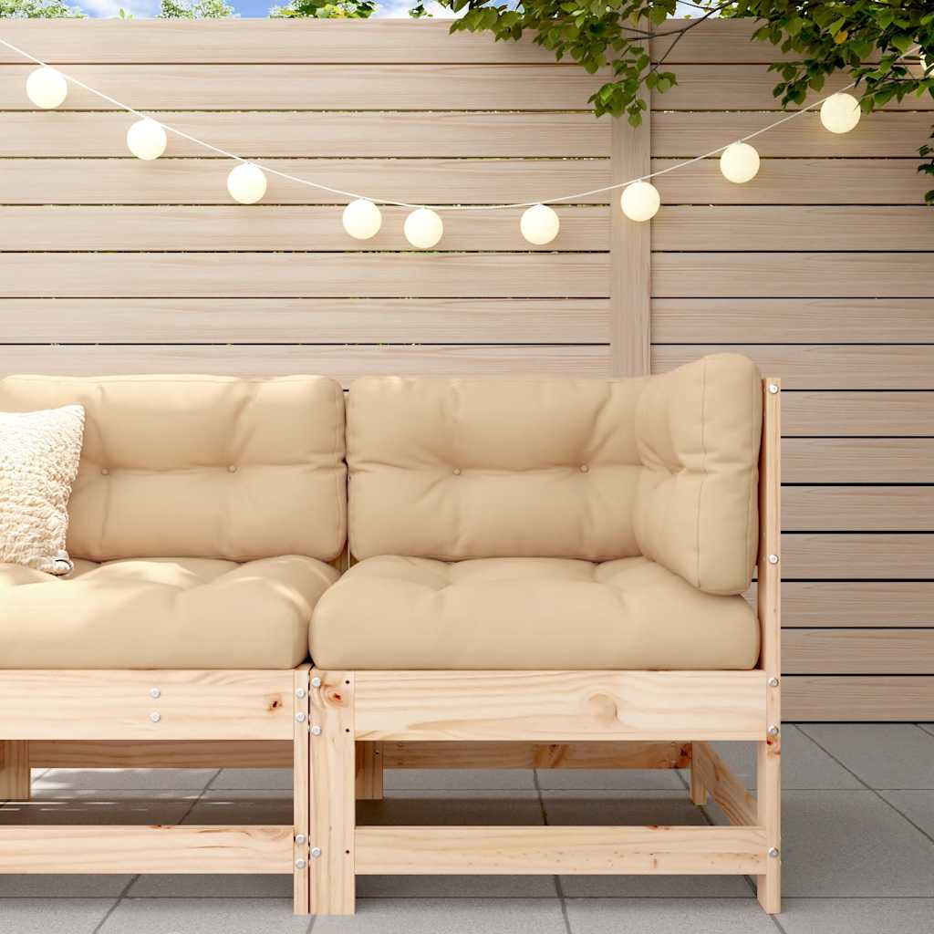 vidaXL Ecksofa mit Kissen Massivholz Kiefer