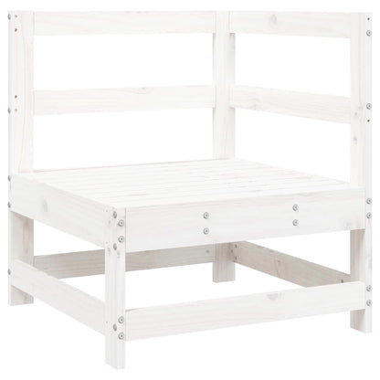 vidaXL Ecksofa mit Kissen Weiß Massivholz Kiefer