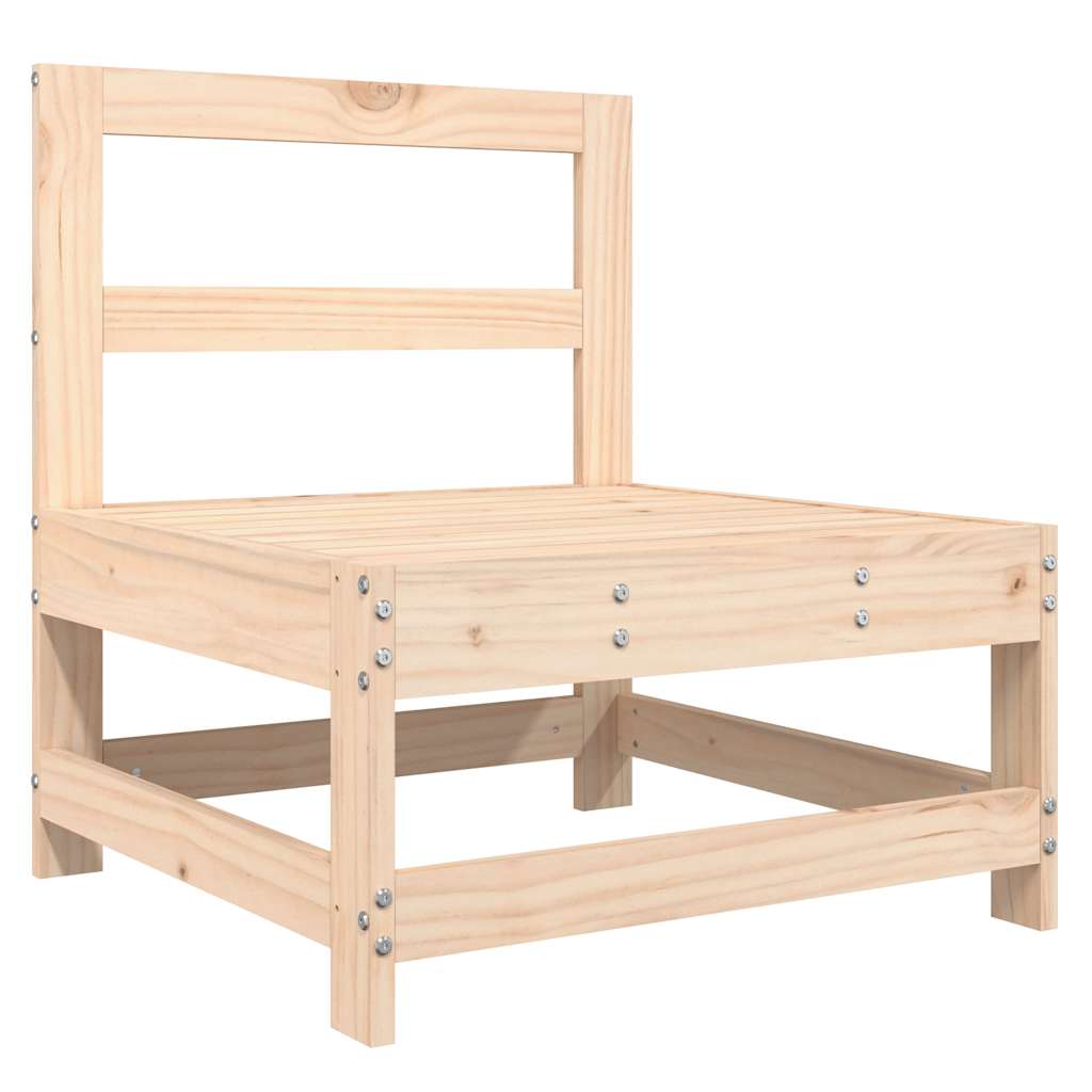 vidaXL Mittelsofa mit Kissen Massivholz Kiefer