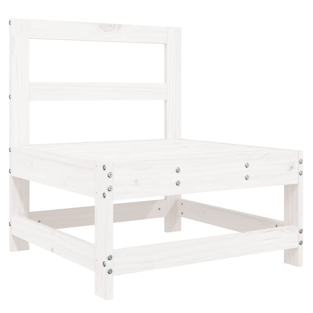 vidaXL Canapé central avec coussins Blanc Bois de pin massif