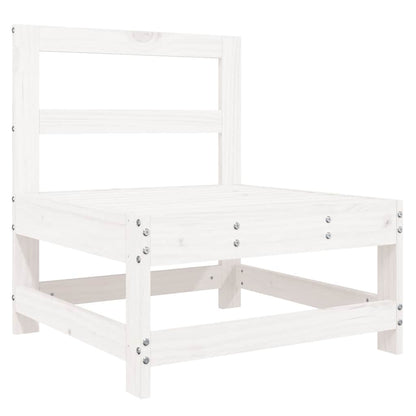 vidaXL Canapé central avec coussins Blanc Bois de pin massif