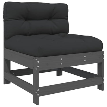 vidaXL Canapé central avec coussins gris Bois de pin massif