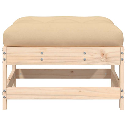 vidaXL Tabouret de jardin avec coussin Bois de pin massif