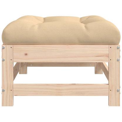 vidaXL Tabouret de jardin avec coussin Bois de pin massif