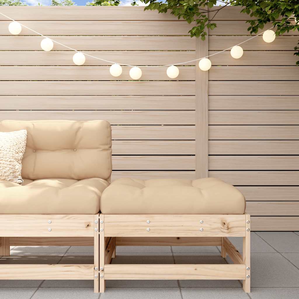 vidaXL Tabouret de jardin avec coussin Bois de pin massif