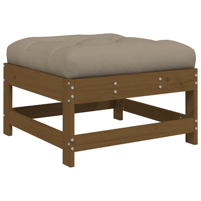 vidaXL Tabouret de jardin avec coussin marron miel en pin massif