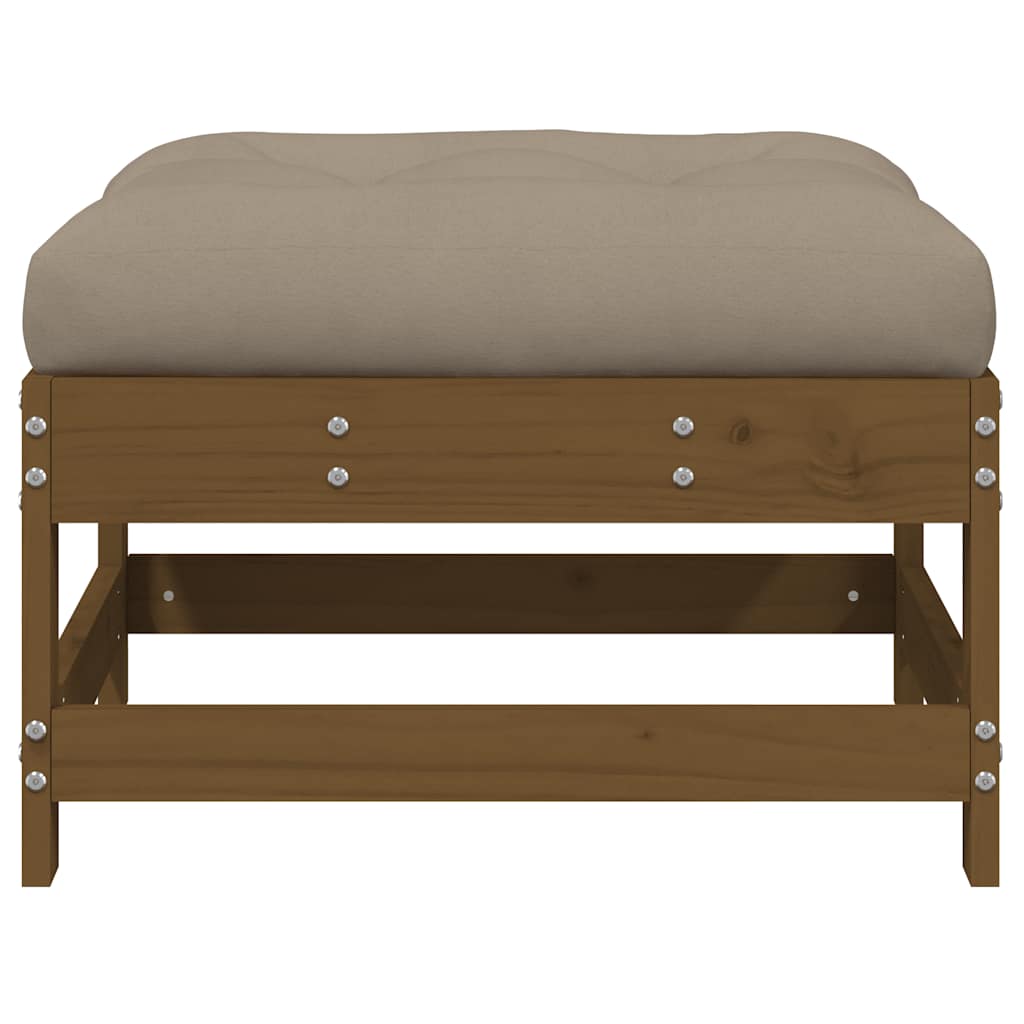 vidaXL Tabouret de jardin avec coussin marron miel en pin massif