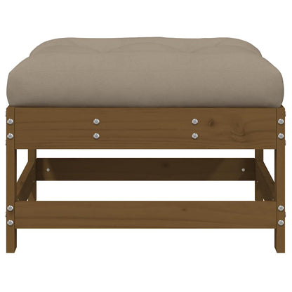 vidaXL Tabouret de jardin avec coussin marron miel en pin massif