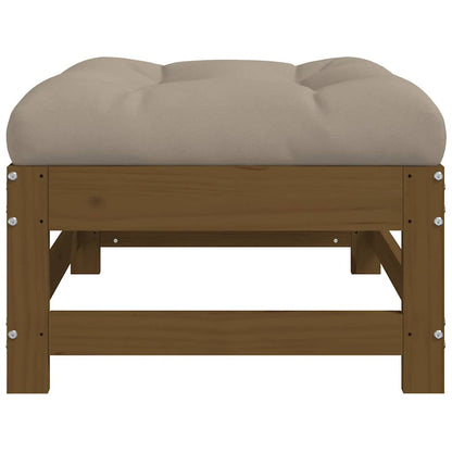 vidaXL Tabouret de jardin avec coussin marron miel en pin massif