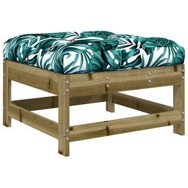 vidaXL Tabouret de jardin avec coussin, pin imprégné