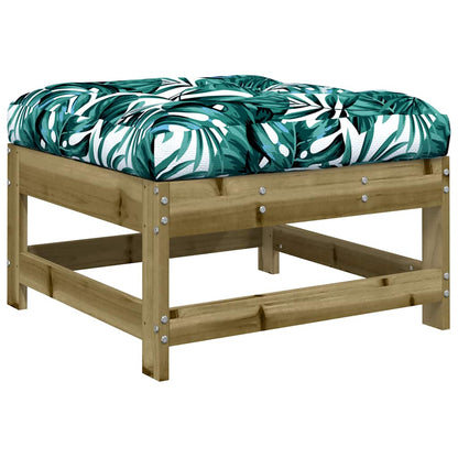 vidaXL Tabouret de jardin avec coussin, pin imprégné