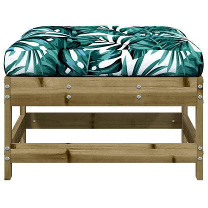 vidaXL Tabouret de jardin avec coussin, pin imprégné