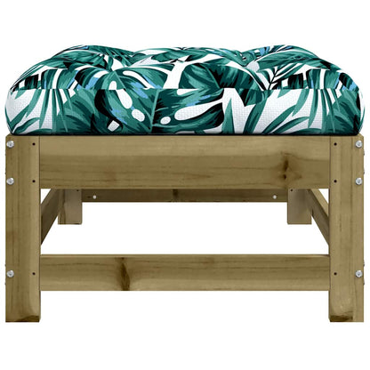 vidaXL Tabouret de jardin avec coussin, pin imprégné
