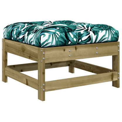 vidaXL Tabouret de jardin avec coussin, pin imprégné