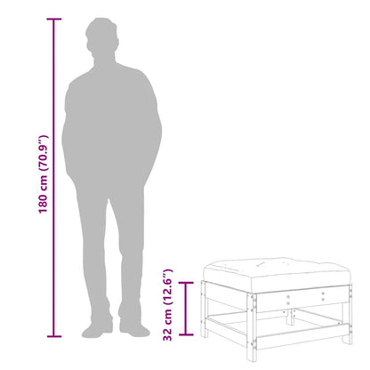 vidaXL Tabouret de jardin avec coussin, pin imprégné