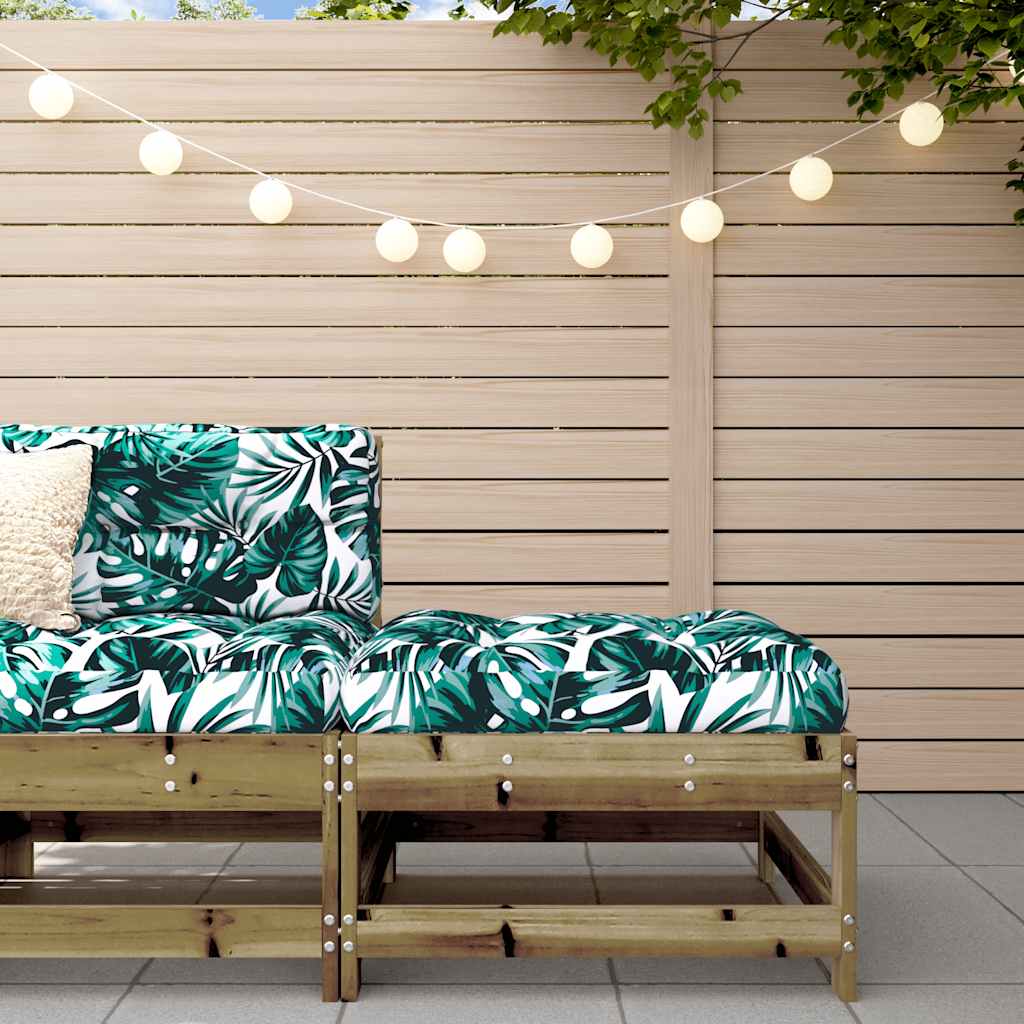 vidaXL Tabouret de jardin avec coussin, pin imprégné