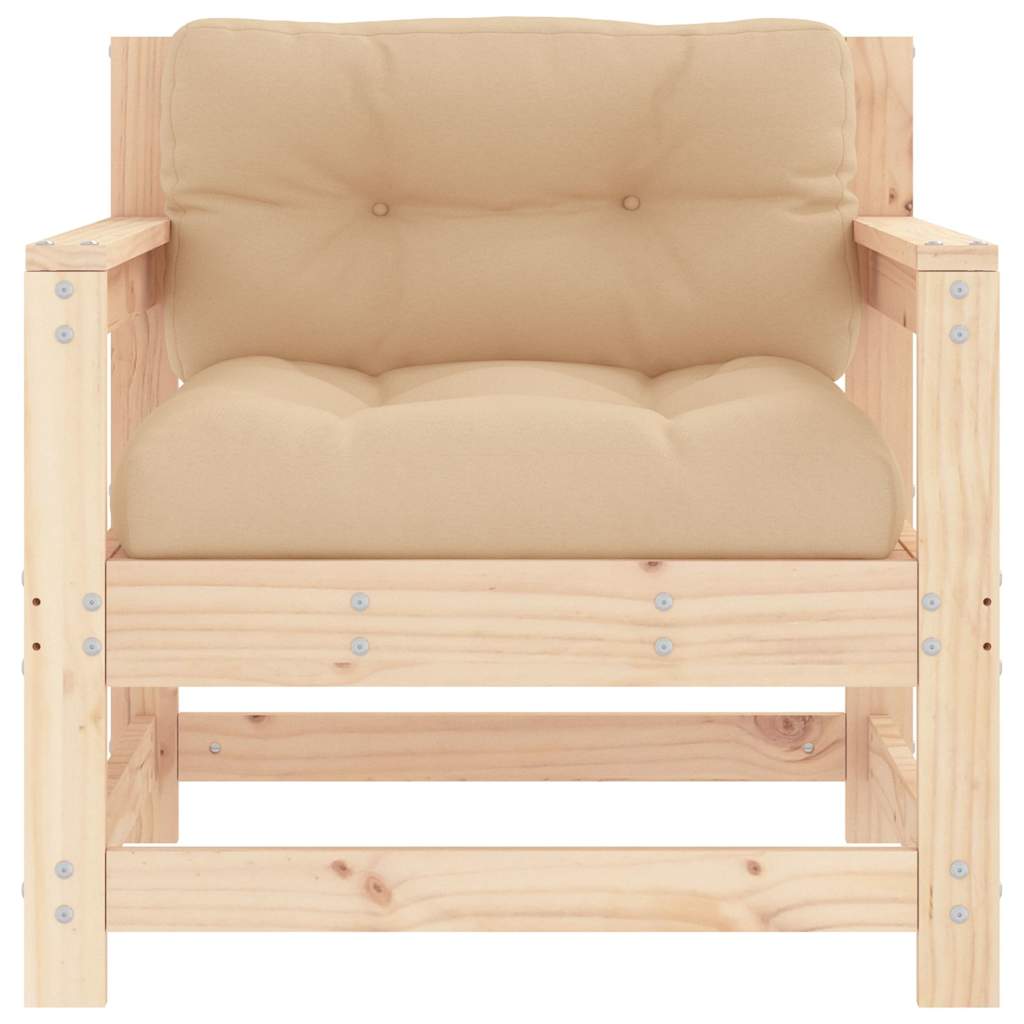 vidaXL Chaises de jardin avec coussins 2 pcs Bois de pin massif