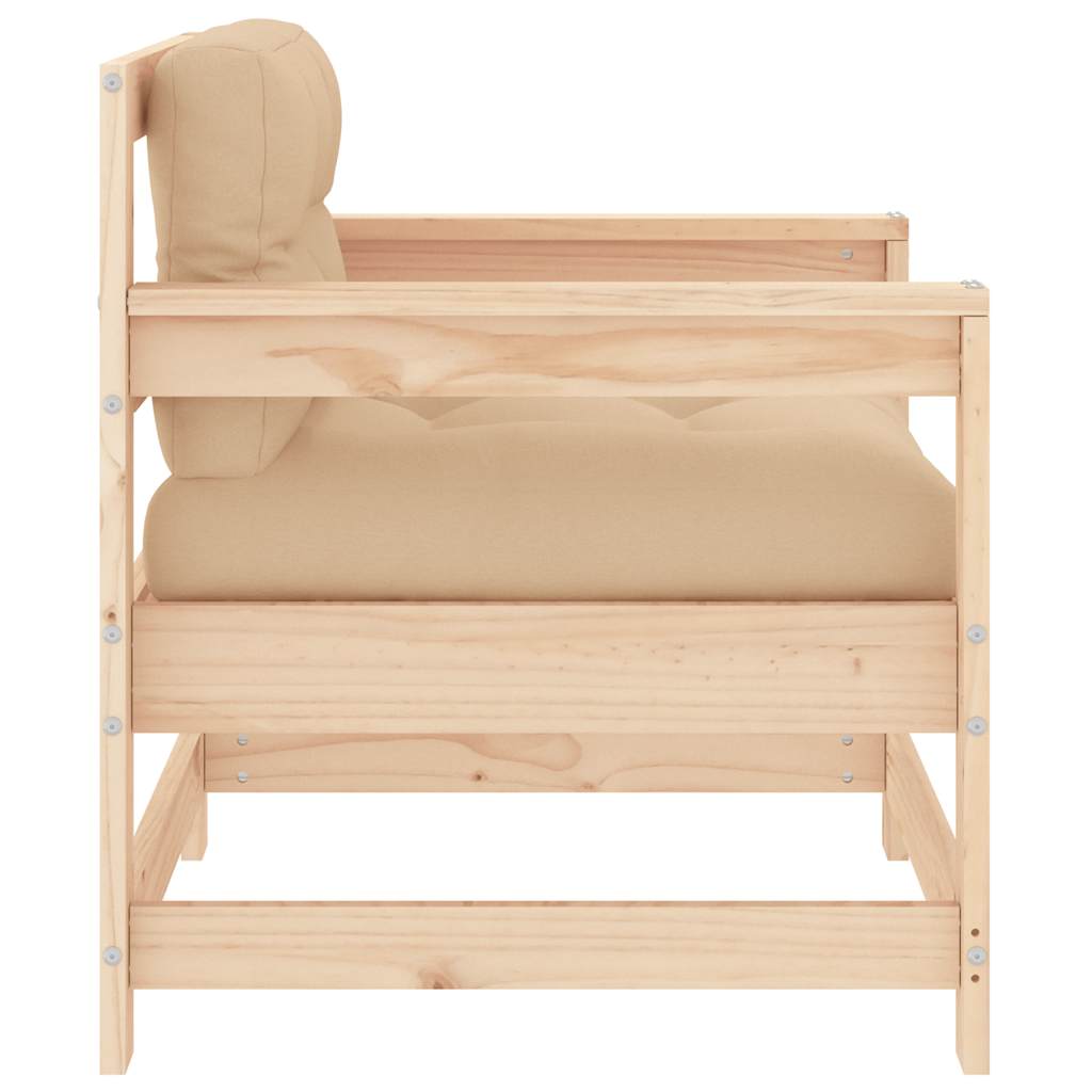 vidaXL Chaises de jardin avec coussins 2 pcs Bois de pin massif