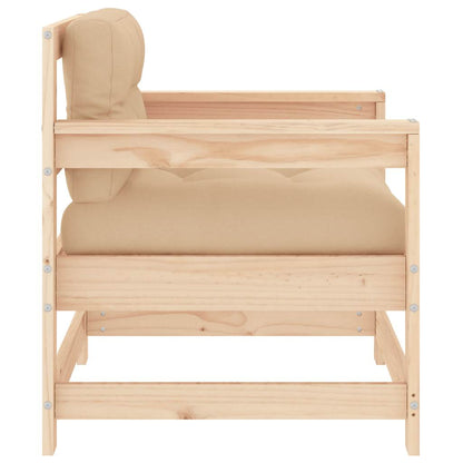 vidaXL Chaises de jardin avec coussins 2 pcs Bois de pin massif
