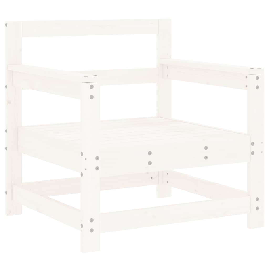 vidaXL Chaises de jardin avec coussins 2 pcs Blanc Bois de pin massif