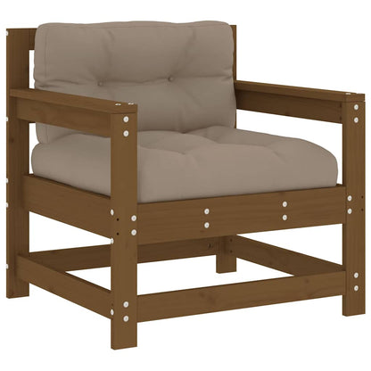 vidaXL Chaises de jardin avec coussins 2 pcs Marron miel Bois de pin massif