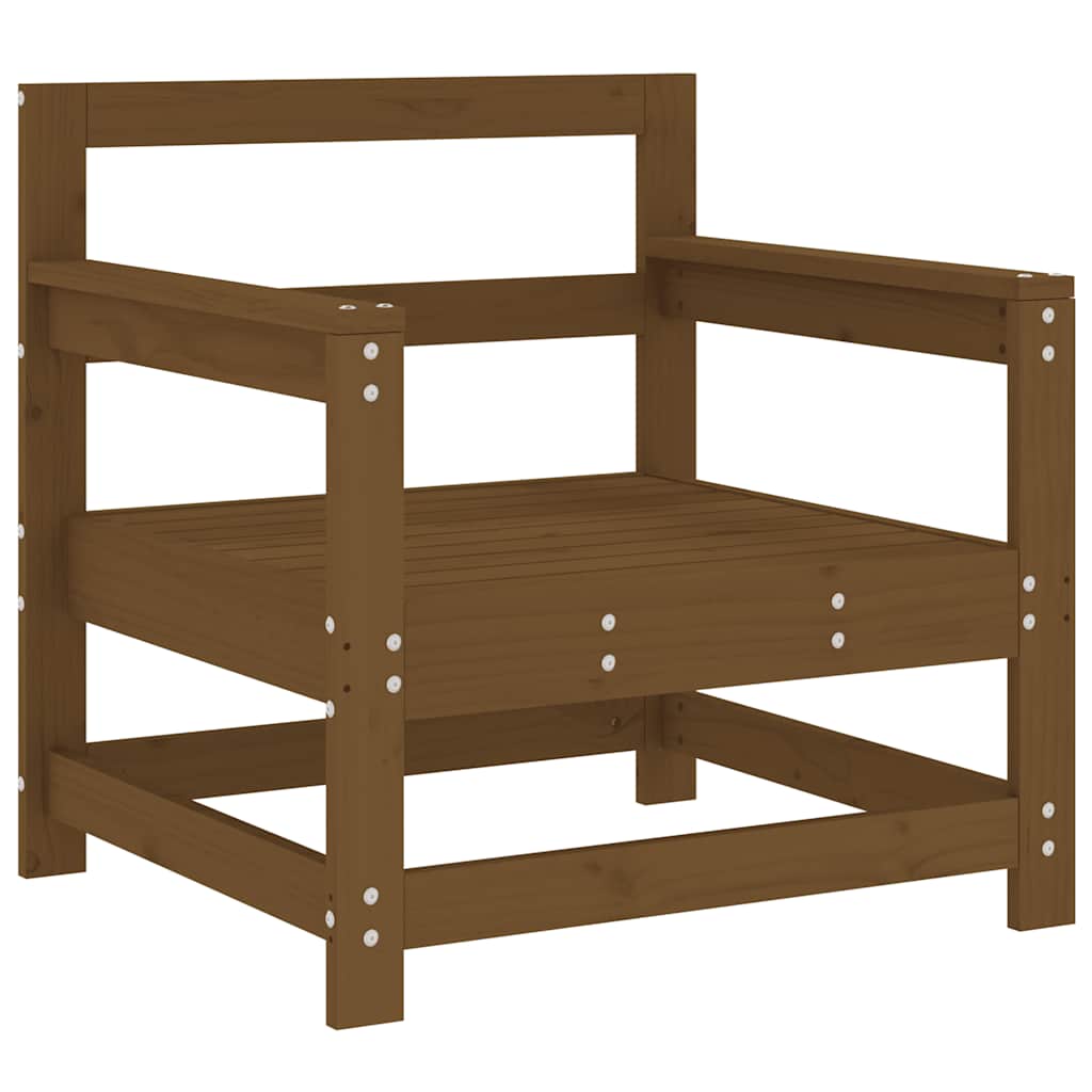 vidaXL Chaises de jardin avec coussins 2 pcs Marron miel Bois de pin massif