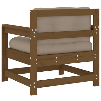 vidaXL Chaises de jardin avec coussins 2 pcs Marron miel Bois de pin massif