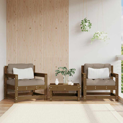 vidaXL Chaises de jardin avec coussins 2 pcs Marron miel Bois de pin massif