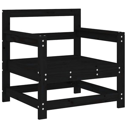 vidaXL Chaises de jardin avec coussins 2 pcs Noir Bois de pin massif