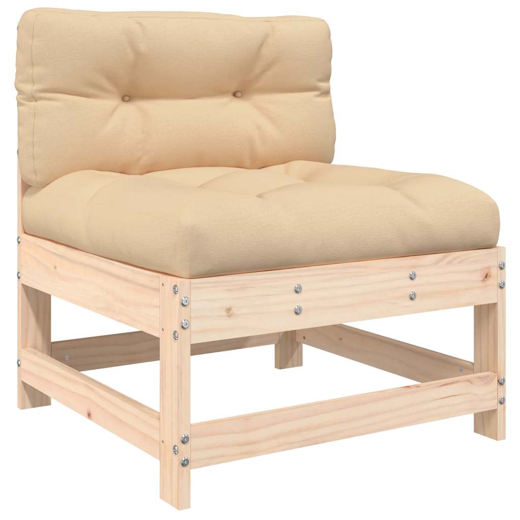 vidaXL Mittelsofas mit Kissen 2 Stk. Massivholz Kiefer