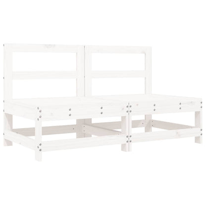 vidaXL Mittelsofas mit Kissen 2 Stk. Weiß Massivholz Kiefer